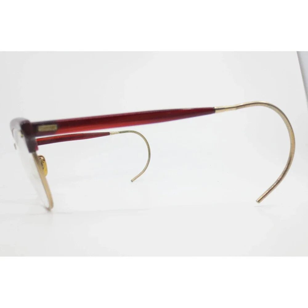 Vintage Shuron Shurset Browline Glasses 1/10 12K Gold Filled Burgundy 22 Bridge
